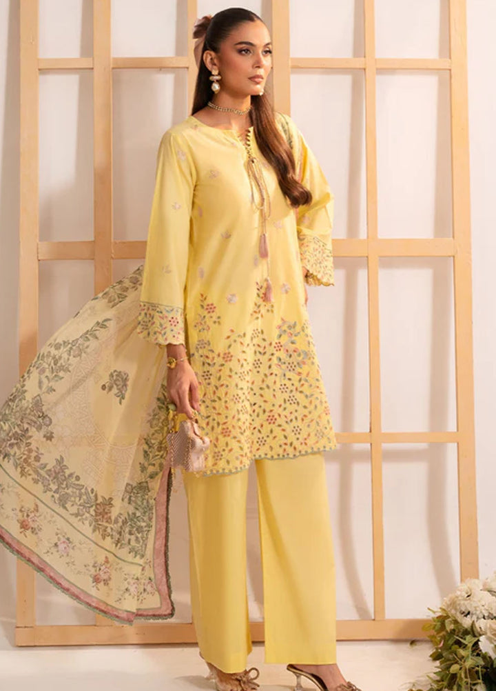 Autumn Echo by Meerak Pret Embroidered Cambric 3 Piece Suit Arwa