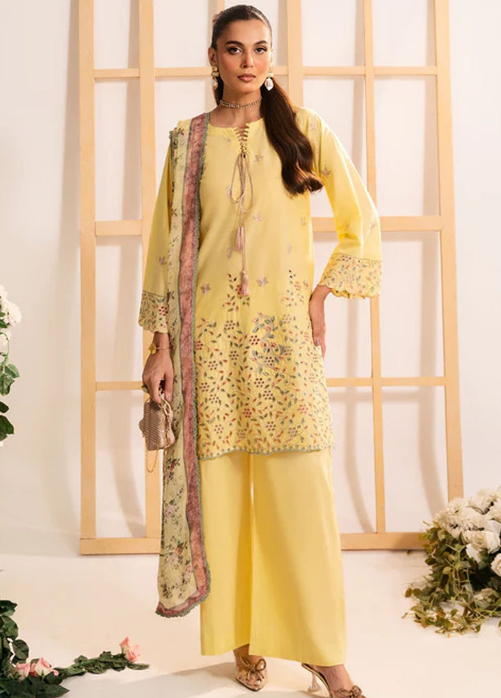 Autumn Echo by Meerak Pret Embroidered Cambric 3 Piece Suit Arwa