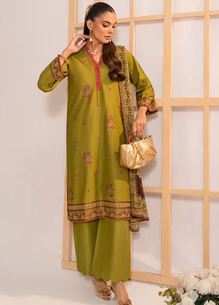 Autumn Echo by Meerak Pret Embroidered Cambric 3 Piece Suit Nayla