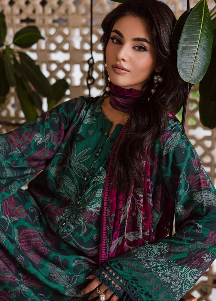 Nureh Printed Slub Linen Suits Unstitched 3 Piece NU25VL SP-163 - Winter Collection