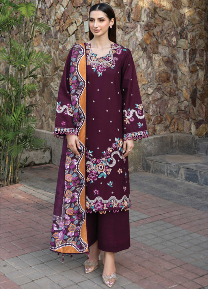 Eminence by Farasha Embroidered Khaddar Suits Unstitched 3 Piece FSH25FW D-10 Pheona - Winter Collection