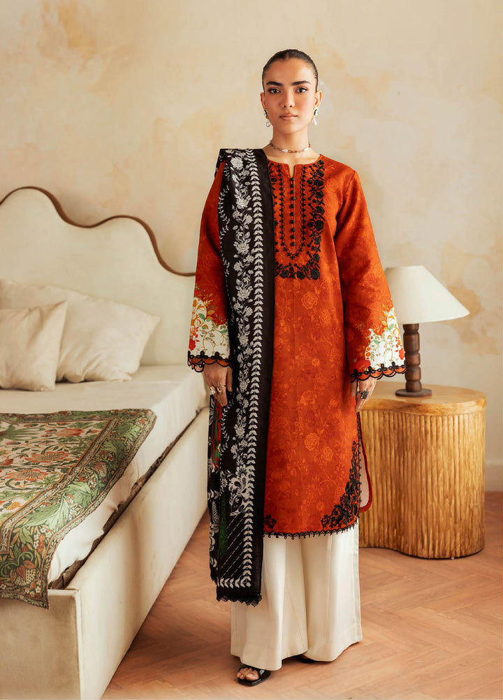 Nissa Floral Symphony by Rajbari Embroidered Marina Suits Unstitched 3 Piece RB25NM D-06 - Winter Collection