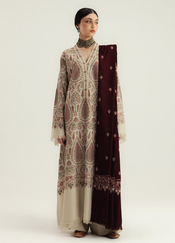 Zara Shahjahan Unstitched Winter Marina Embroidered Suits 3 Piece CZS25WC D7-kel - Winter Collection