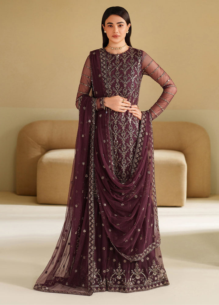 Roohi By Zarif Unstitched Formal Embroidered Net Suits 4 Piece ZRF25RF RFE-01 Saneh - Formals Collection