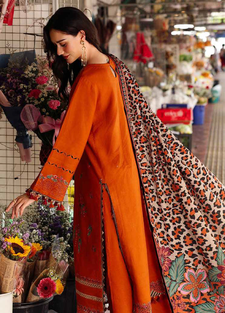 Poshima by Charizma Embroidered Peach Leather Suits Unstitched 3 Piece CZ25PW PSW5-03 - Winter Collection