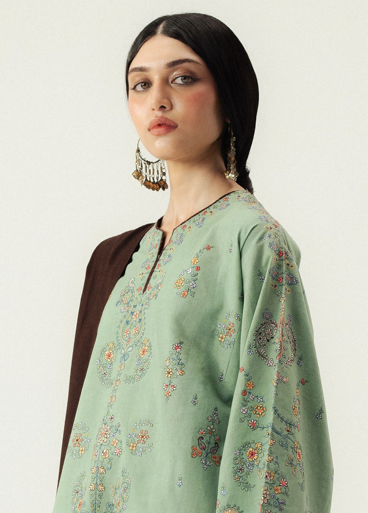 Zara Shahjahan Unstitched Winter Karandi Embroidered Suits 3 Piece CZS25WC D4-Keran - Winter Collection