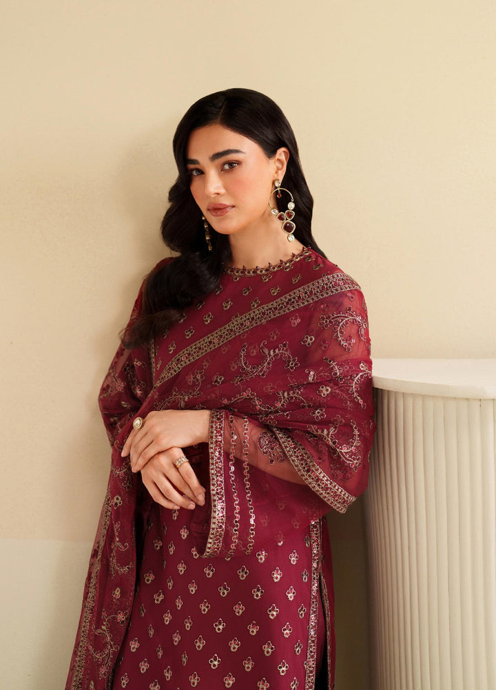 Roohi By Zarif Unstitched Formal Embroidered Net Suits 4 Piece ZRF25RF RFE-03 Afrah - Formals Collection