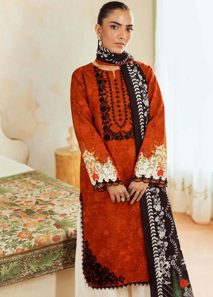 Nissa Floral Symphony by Rajbari Embroidered Marina Suits Unstitched 3 Piece RB25NM D-06 - Winter Collection