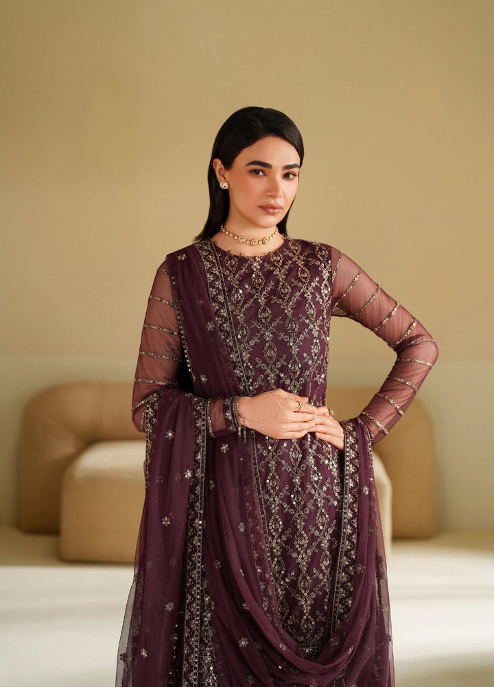 Roohi By Zarif Unstitched Formal Embroidered Net Suits 4 Piece ZRF25RF RFE-01 Saneh - Formals Collection