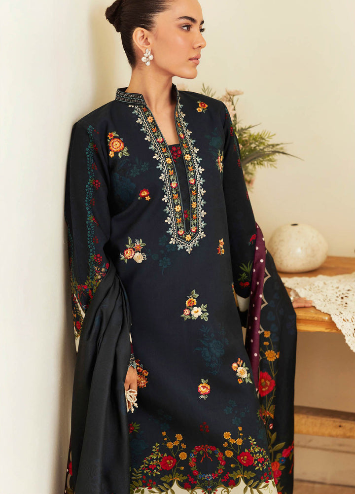 Nissa Floral Symphony by Rajbari Embroidered Marina Suits Unstitched 3 Piece RB25NM D-02 - Winter Collection
