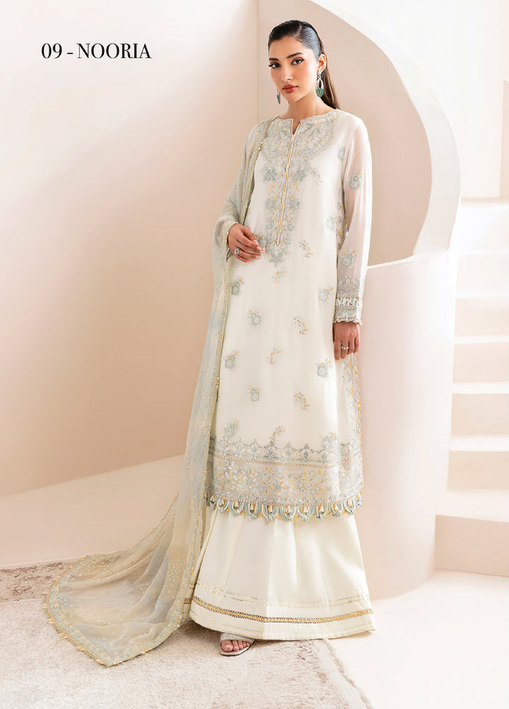 Xenia Formals Unstitched Embroidered Chiffon 3 Piece Suits XE25FU D-09 Nooria - Formal Collection