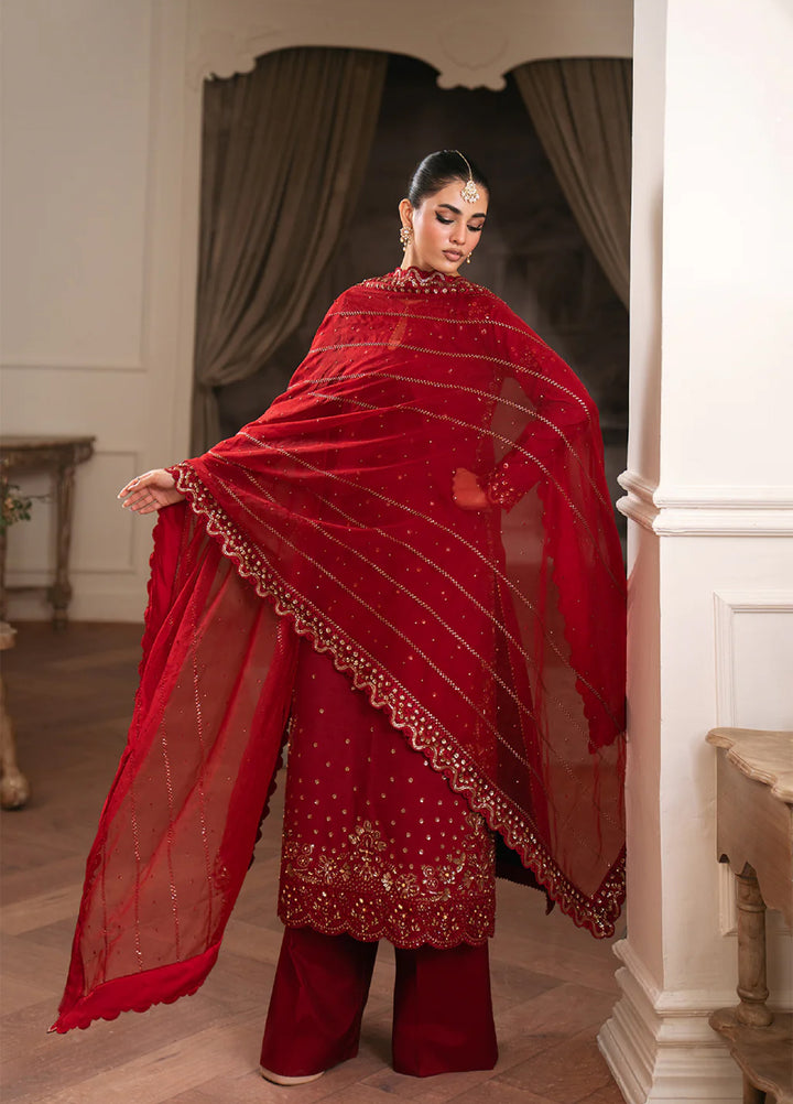 Luxe by Neeshay Pret Korean Raw Silk Crimora - Festive Collection