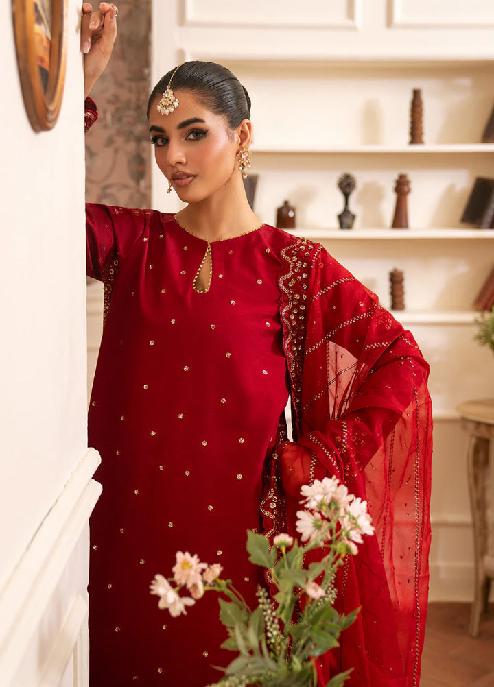 Luxe by Neeshay Pret Korean Raw Silk Crimora - Festive Collection