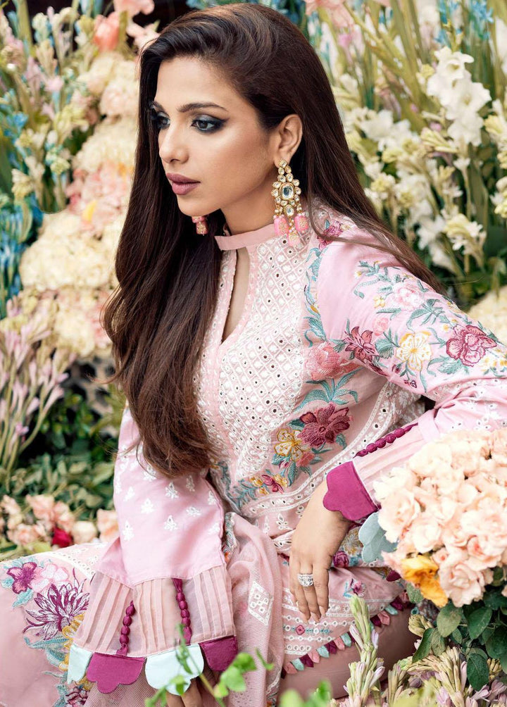 A Floral Dream By Maryam Hussain Embroidered Lawn Suits Unstitched 3 Piece MH23FD 07 Bloom - Luxury Collection