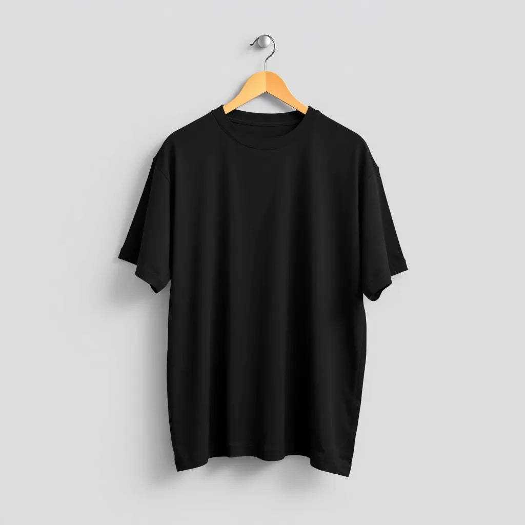 Tee Zania Men's Oversized Plain Oversized Black TZ - 018 - T-shirts Collection