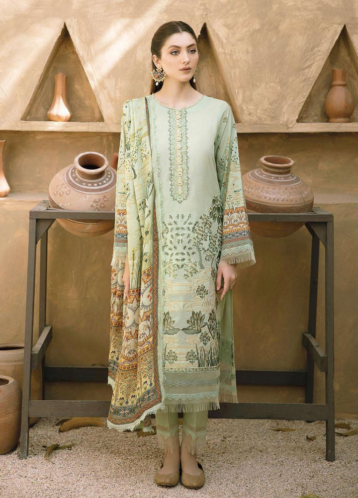 Aabyaan Embroidered Lawn Suits Unstitched 3 Piece ABY21E 01 Zareen - Eid Collection