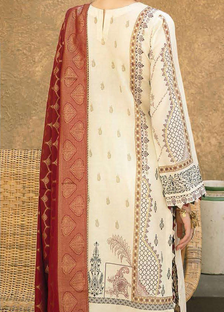 Aabyaan Embroidered Lawn Suits Unstitched 3 Piece ABY21E 03 Mehroonisa - Eid Collection