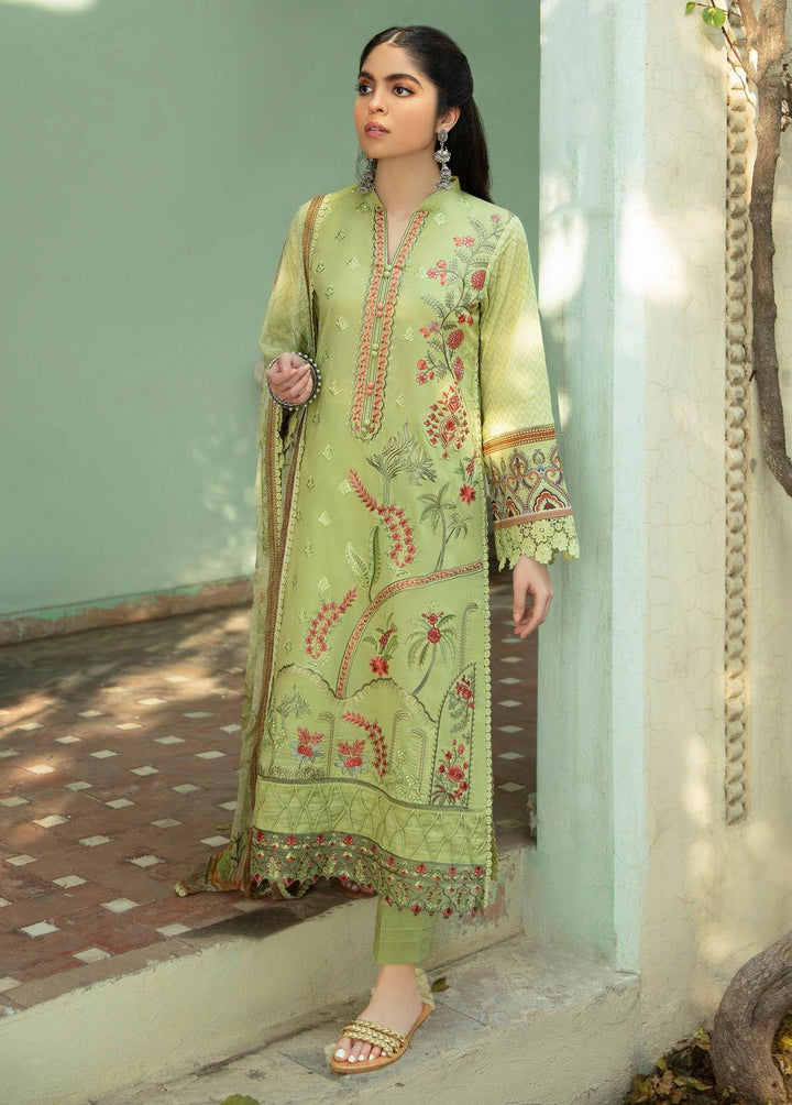 Aabyaan Embroidered Lawn Suits Unstitched 3 Piece ABY22L AL-01 Nehal - Luxury Collection