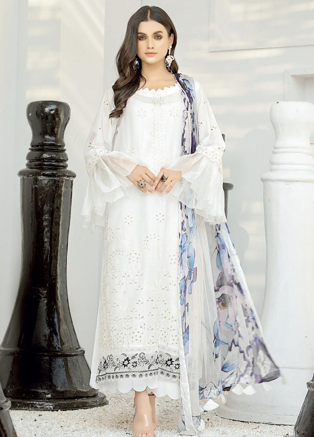 Aafreen by Riaz Arts Embroidered Chikankari Lawn Suits Unstitched 3 Piece RA21ABW AF-95 - Summer Collection