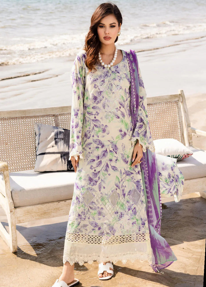 Aafreen by Riaz Arts Embroidered Lawn Suit Unstitched 3 Piece RA25LL AF-168 - Summer Collection