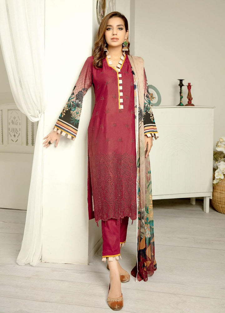 Aafreen By Riaz Arts Embroidered Lawn Suits Unstitched 3 Piece RA21-AF11 85 - Summer Collection