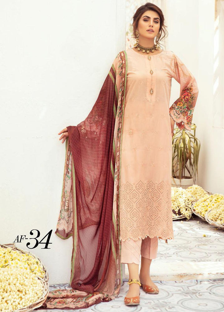 Aafreen By Riaz Arts Embroidered Lawn Suits Unstitched 3 Piece RA21-A6 34 - Summer Collection
