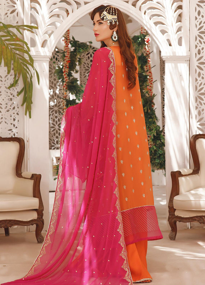 Aaina By Awwal Embroidered Chiffon Suits Unstitched 3 Piece AW23A D-02 Tarzz - Luxury Collection