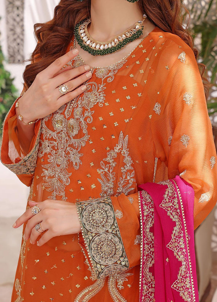 Aaina By Awwal Embroidered Chiffon Suits Unstitched 3 Piece AW23A D-02 Tarzz - Luxury Collection