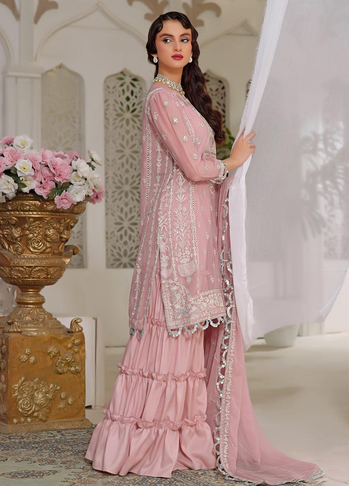 Aaina By Awwal Embroidered Chiffon Suits Unstitched 3 Piece AW23A D-03 Nuri - Luxury Collection