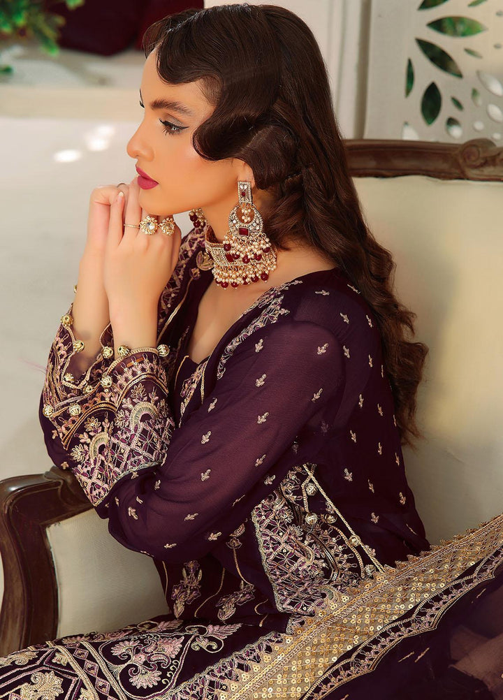 Aaina By Awwal Embroidered Chiffon Suits Unstitched 3 Piece AW23A D-04 Dilaab - Luxury Collection
