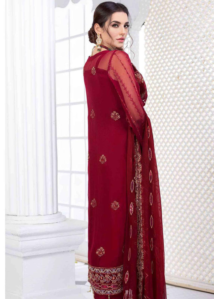 Aashna by Meeral Embroidered Chiffon Suits Unstitched 4 Piece MRL21A 03-ELAHEH - Luxury Collection