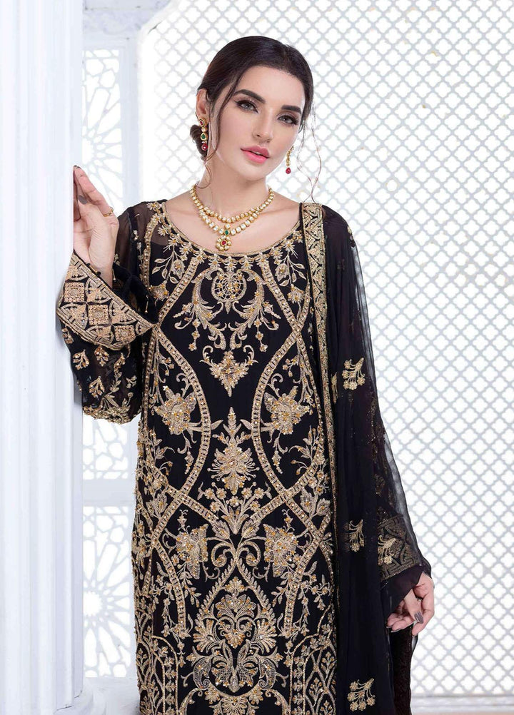 Aashna by Meeral Embroidered Chiffon Suits Unstitched 4 Piece MRL21A 04-NURAANI - Luxury Collection