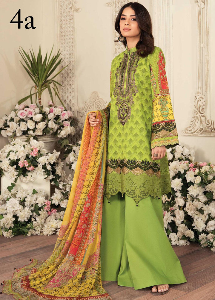 Aayra Embroidered Lawn Suits Unstitched 3 Piece AY21L 04A - Luxury Collection