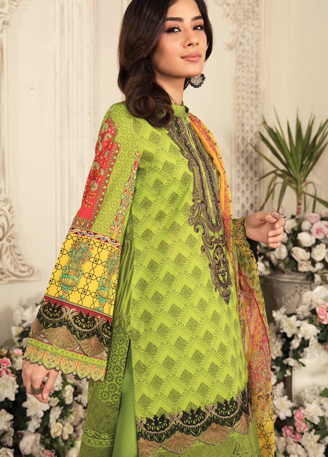 Aayra Embroidered Lawn Suits Unstitched 3 Piece AY21L 04A - Luxury Collection