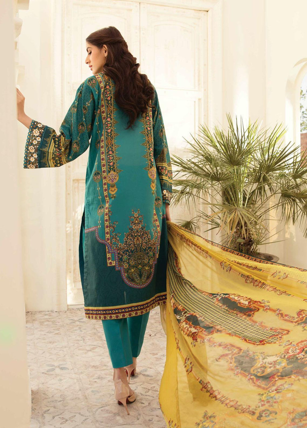 Aayra Embroidered Lawn Suits Unstitched 3 Piece AY21L 07B - Luxury Collection