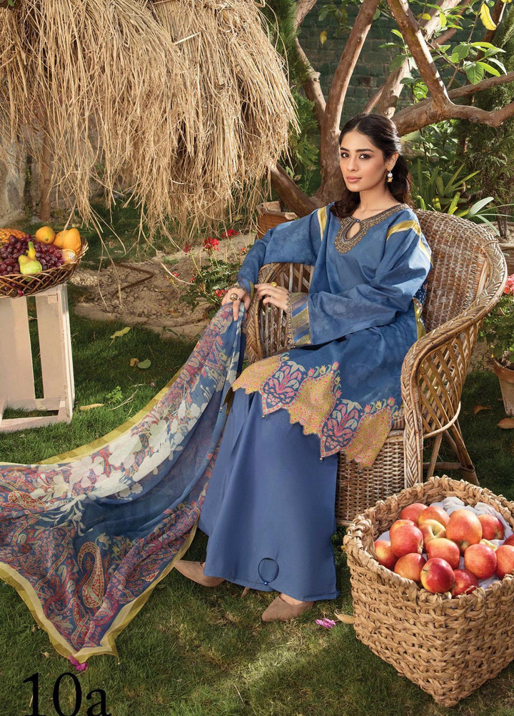 Aayra Embroidered Lawn Suits Unstitched 3 Piece AY21L 10A - Luxury Collection