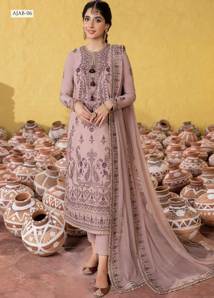Abresham By Asim Jofa Embroidered Lawn Suits Unstitched 3 Piece AJ23AB AJAB-06 - Luxury Festive Collection