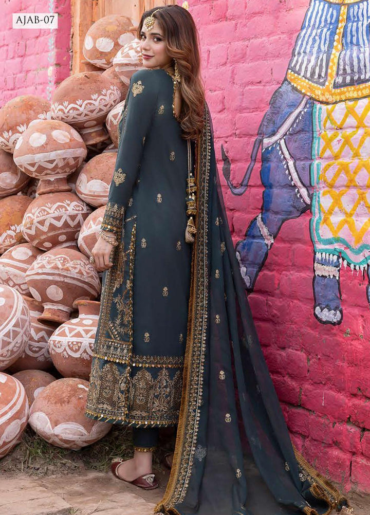 Abresham By Asim Jofa Embroidered Lawn Suits Unstitched 3 Piece AJ23AB AJAB-07 - Luxury Festive Collection