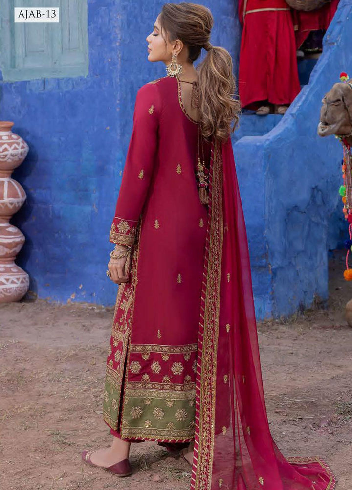 Abresham By Asim Jofa Embroidered Lawn Suits Unstitched 3 Piece AJ23AB AJAB-13 - Luxury Festive Collection