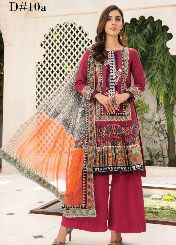 Abrish by Marwat Textiles Embroidered Lawn Suits Unstitched 3 Piece MW21A 10A - Summer Collection