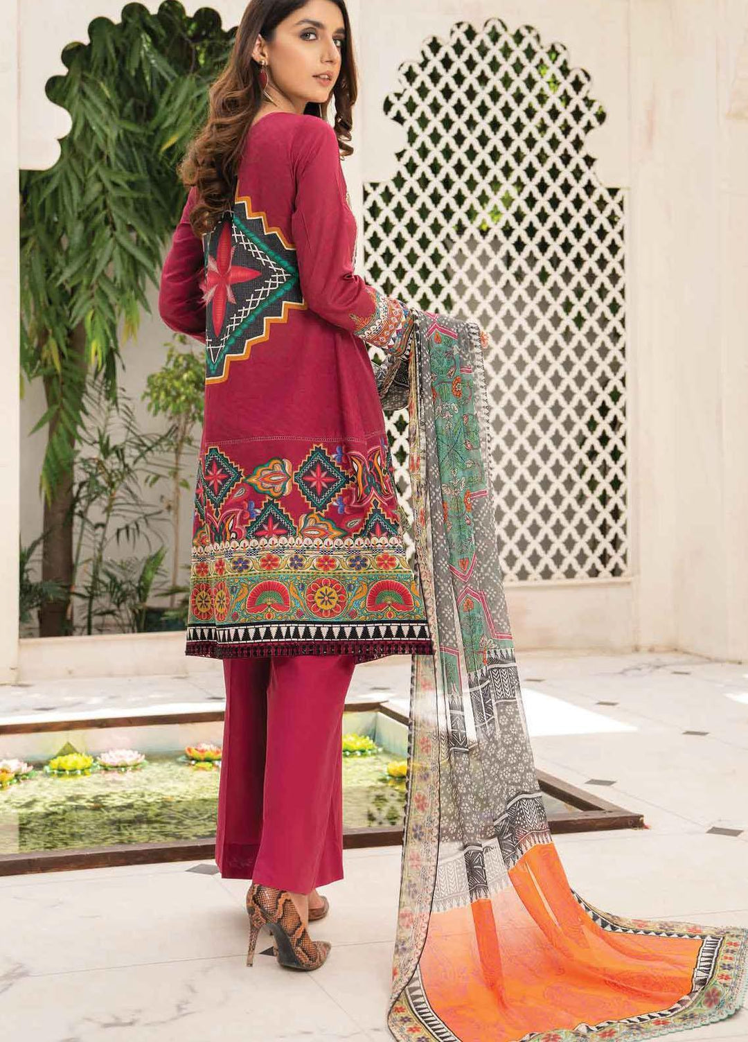 Abrish by Marwat Textiles Embroidered Lawn Suits Unstitched 3 Piece MW21A 10A - Summer Collection