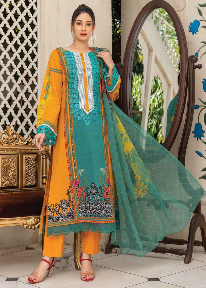 Abrish by Marwat Textiles Embroidered Lawn Suits Unstitched 3 Piece MW21A 1B - Summer Collection
