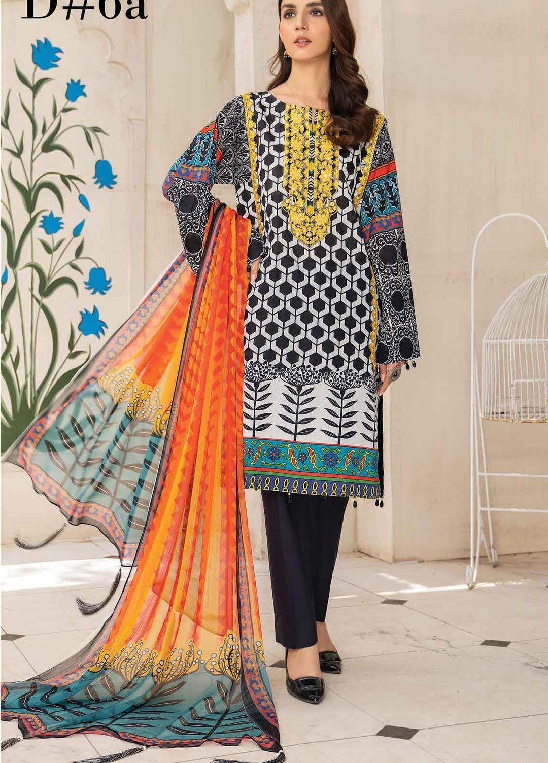 Abrish by Marwat Textiles Embroidered Lawn Suits Unstitched 3 Piece MW21A 6A - Summer Collection