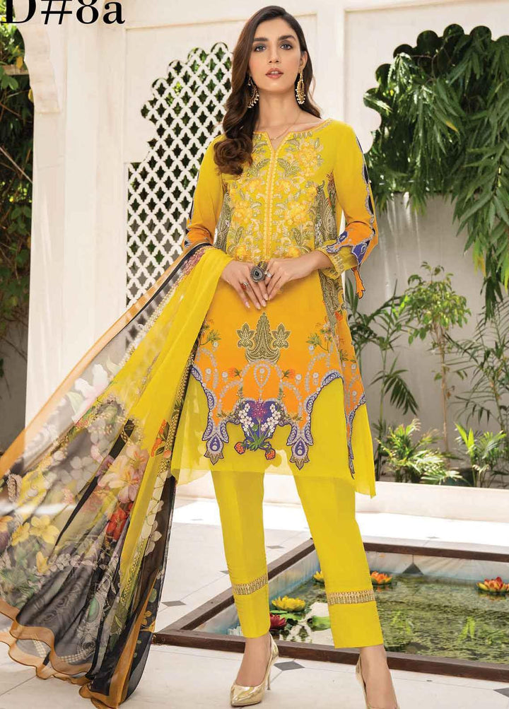 Abrish by Marwat Textiles Embroidered Lawn Suits Unstitched 3 Piece MW21A 8A - Summer Collection