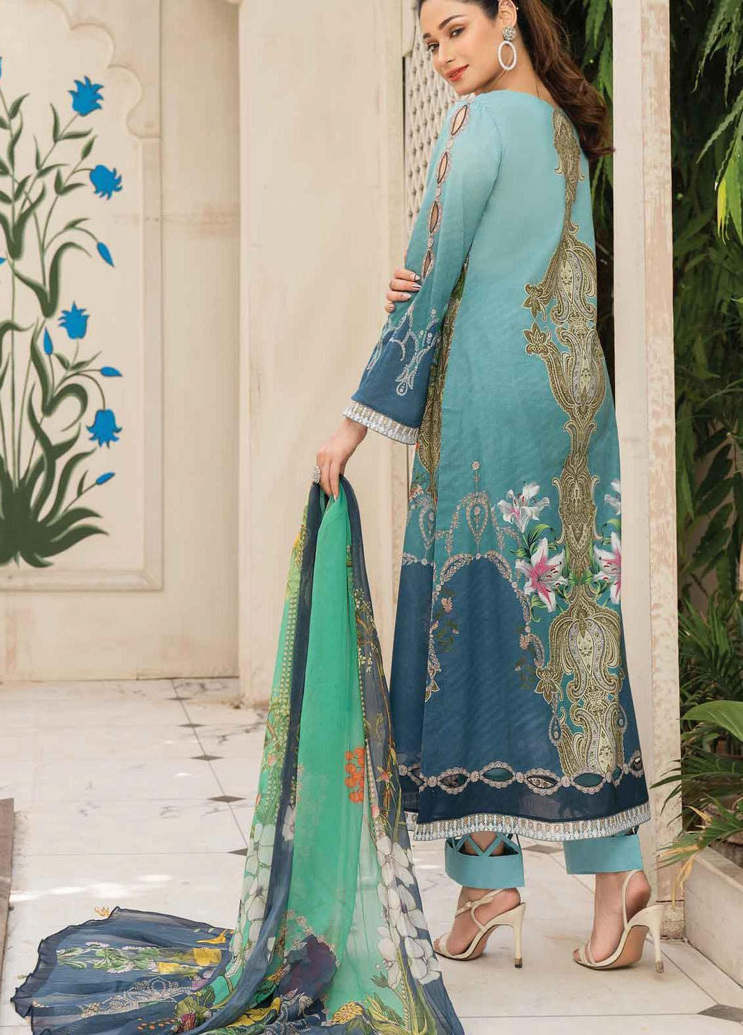 Abrish by Marwat Textiles Embroidered Lawn Suits Unstitched 3 Piece MW21A 8B - Summer Collection