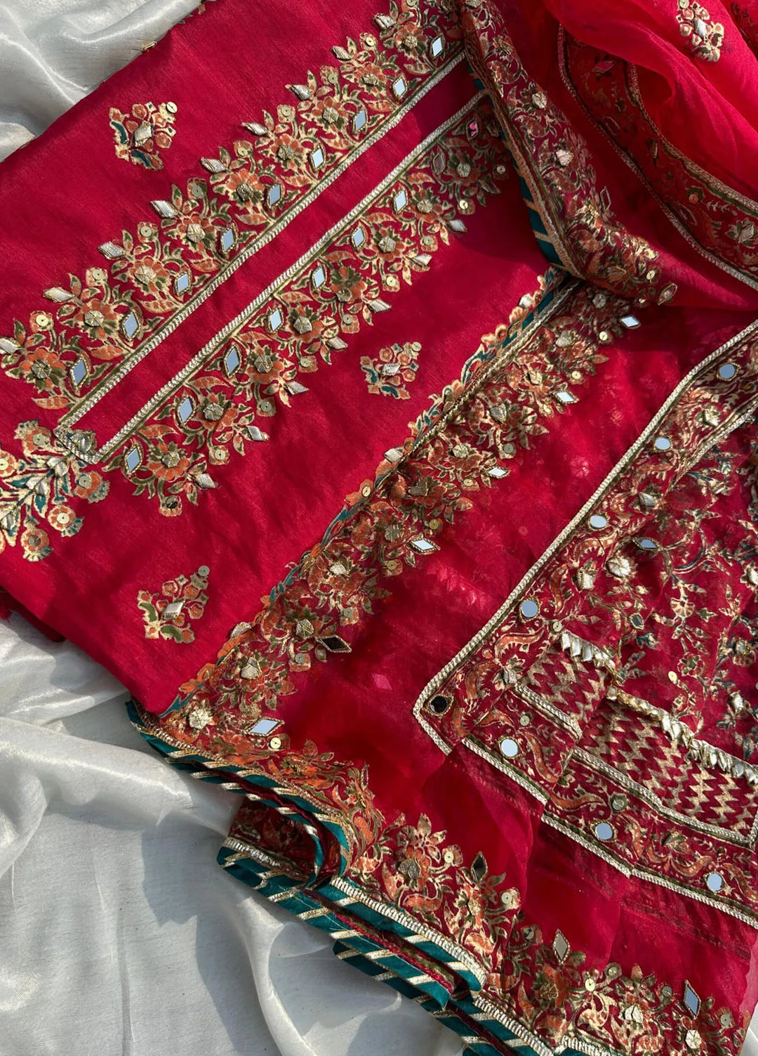 Adaa By Mahnoor Embellished Raw Silk Suits Unstitched 2 Piece Hot Pink - Festive Collection