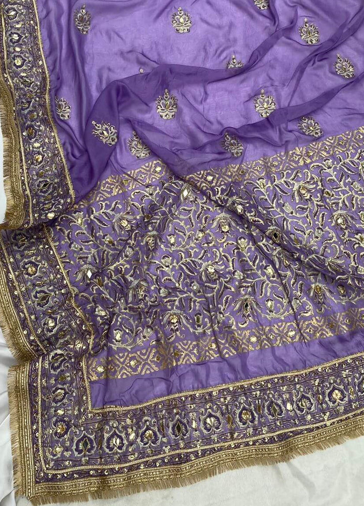 Adaa by Mahnoor Embellished Raw Silk Suits Unstitched 3 Piece Banafshan Bloom - Festive Collection