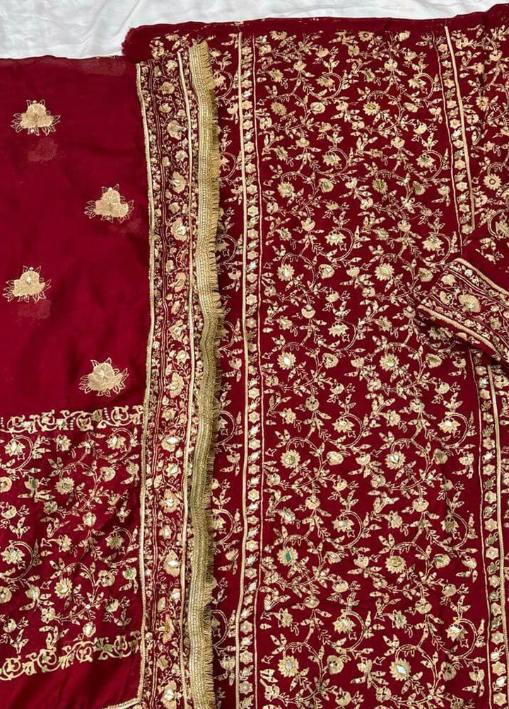 Adaa by Mahnoor Embellished Raw Silk Suits Unstitched 3 Piece Gul-E-Laal - Festive Collection