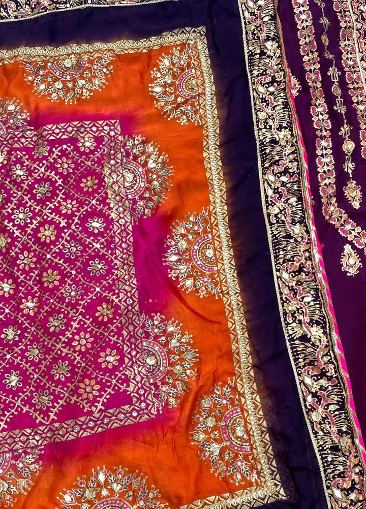 Adaa by Mahnoor Embellished Raw Silk Suits Unstitched 3 Piece Plum Orange - Festive Collection