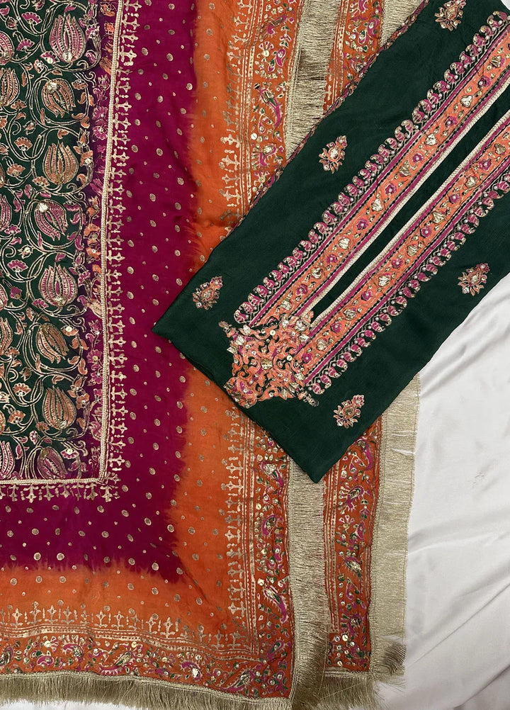 Adaa By Mahnoor Embroidered Raw Silk Suits Unstitched 3 Piece Pine - Festive Collection